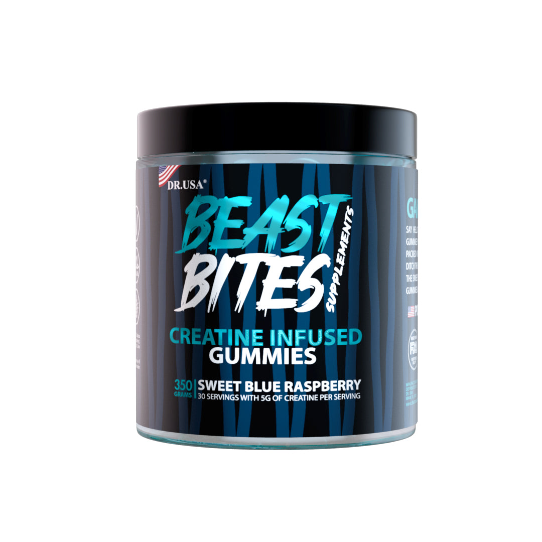Suplementos Beast Bites Gummies de Creatina 5g | Blue Raspberry | 350g | 30 Porciones