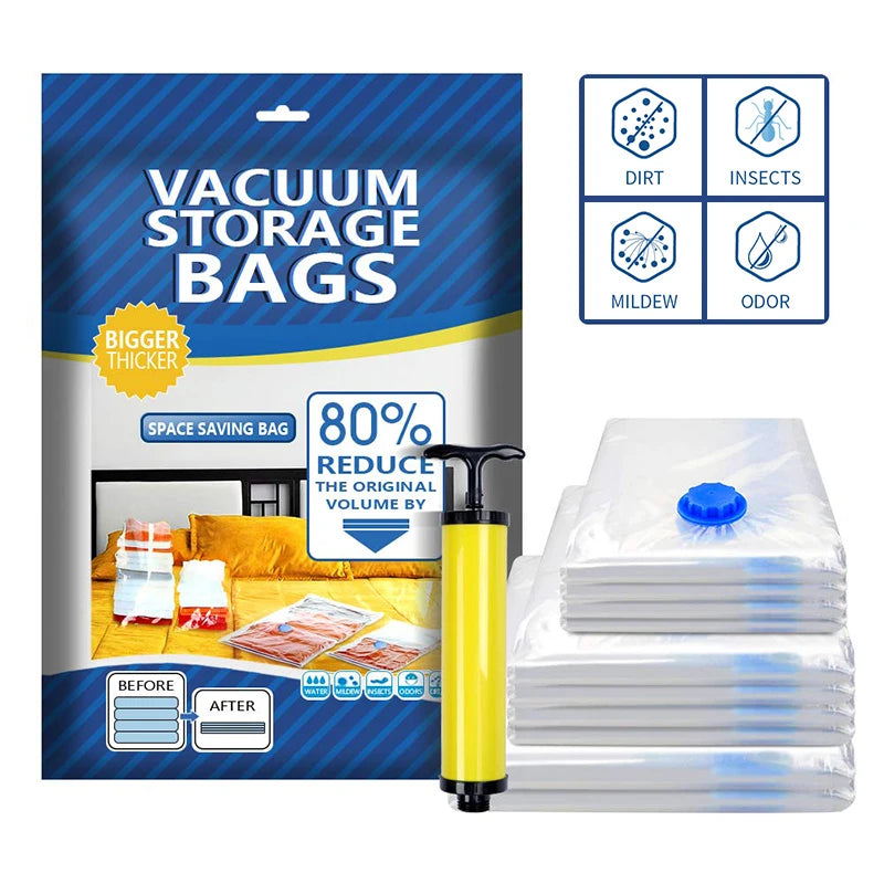 Hogar BOLSA DE ALMACENAMIENTO AL VACIO PACK PO x10 | Ahorra Espacio & Protege tu Ropa