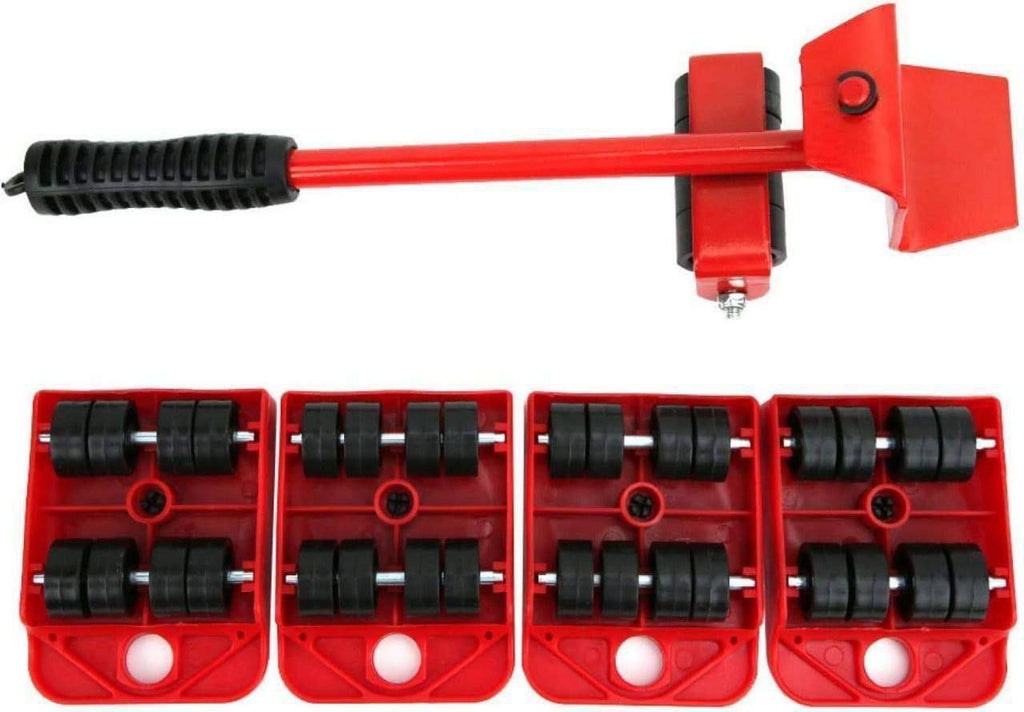Kit Profesional para Mover Muebles — Elevador + 4 Deslizadores con Ruedas