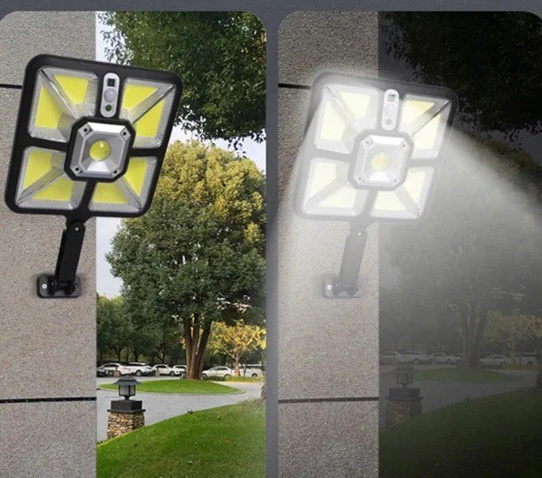 Hogar Lámpara Solar Cuadrada 200W con Sensor | Iluminación Exterior Inteligente