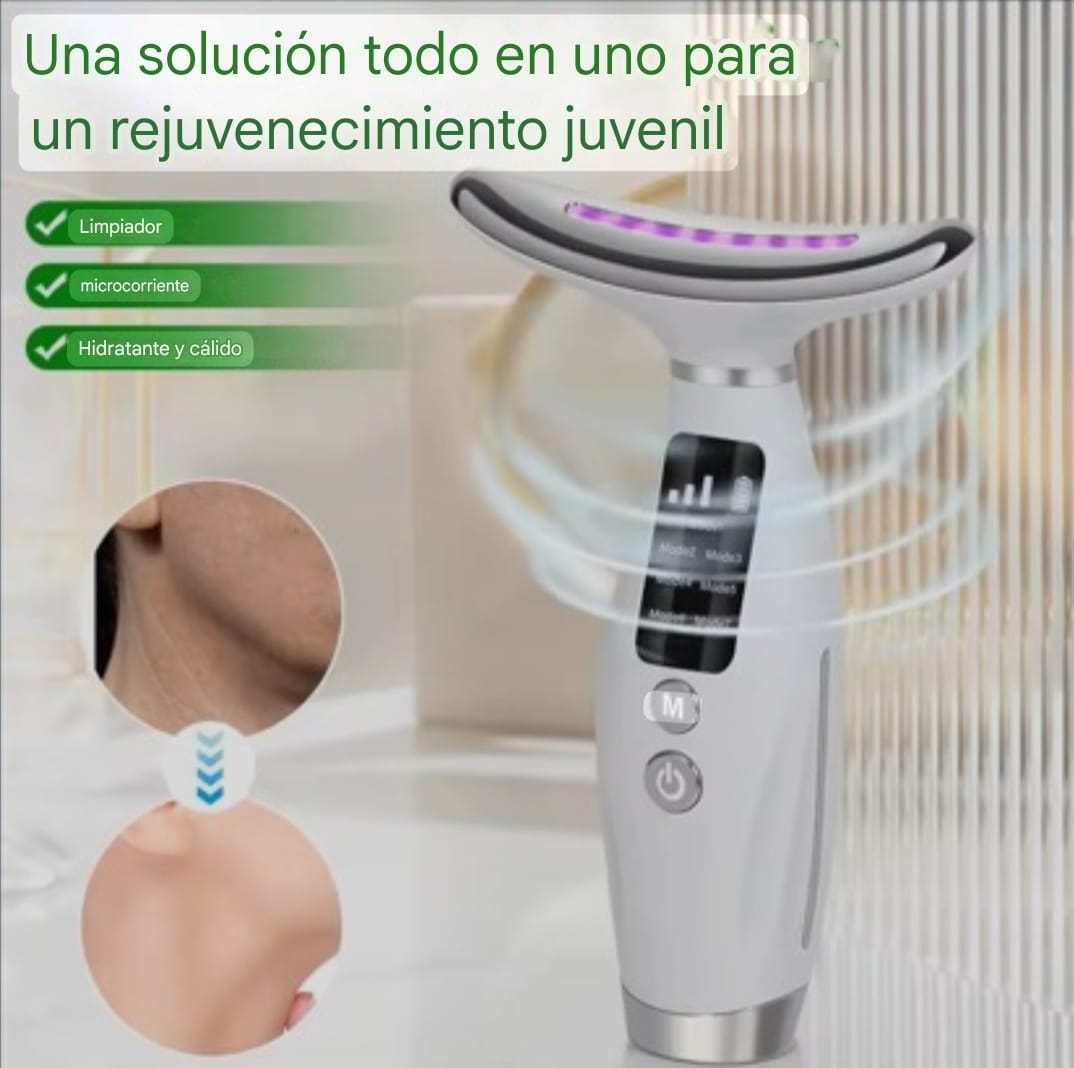 Belleza Set Masajeador Cuello LED + Lifting & Rejuvenecimiento — Sérum Facial Jaysuing 5-in-1
