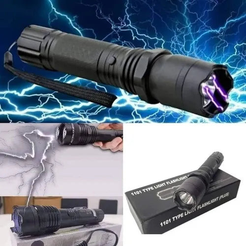 Camping Linterna Taser con Descarga Eléctrica 2 en 1 | Defensa Personal Recargable | Compacta