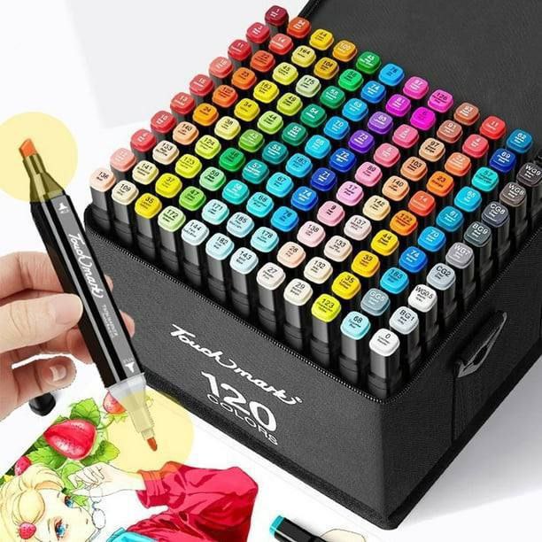 Estudiantes Marcadores Touch 120 Colores Doble Punta con Estuche