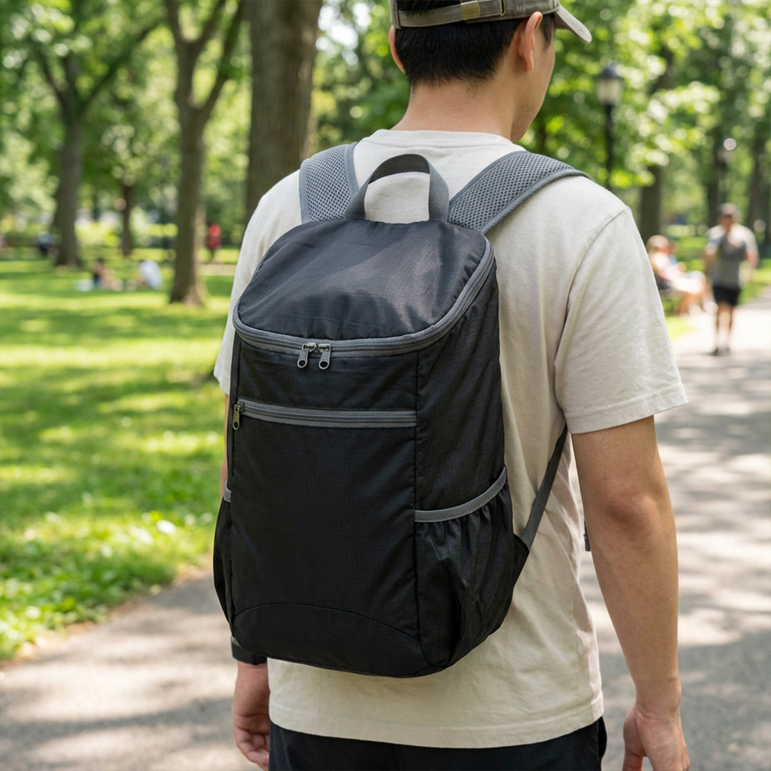 MOCHILA OXFORD QG-CHIC-017 | Plegable Semi-Impermeable | Azul & Negro