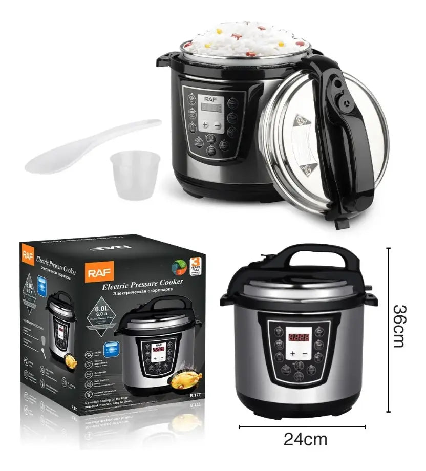 Cocina Olla a Presión Eléctrica RAF 6L | Multifuncional 1000W