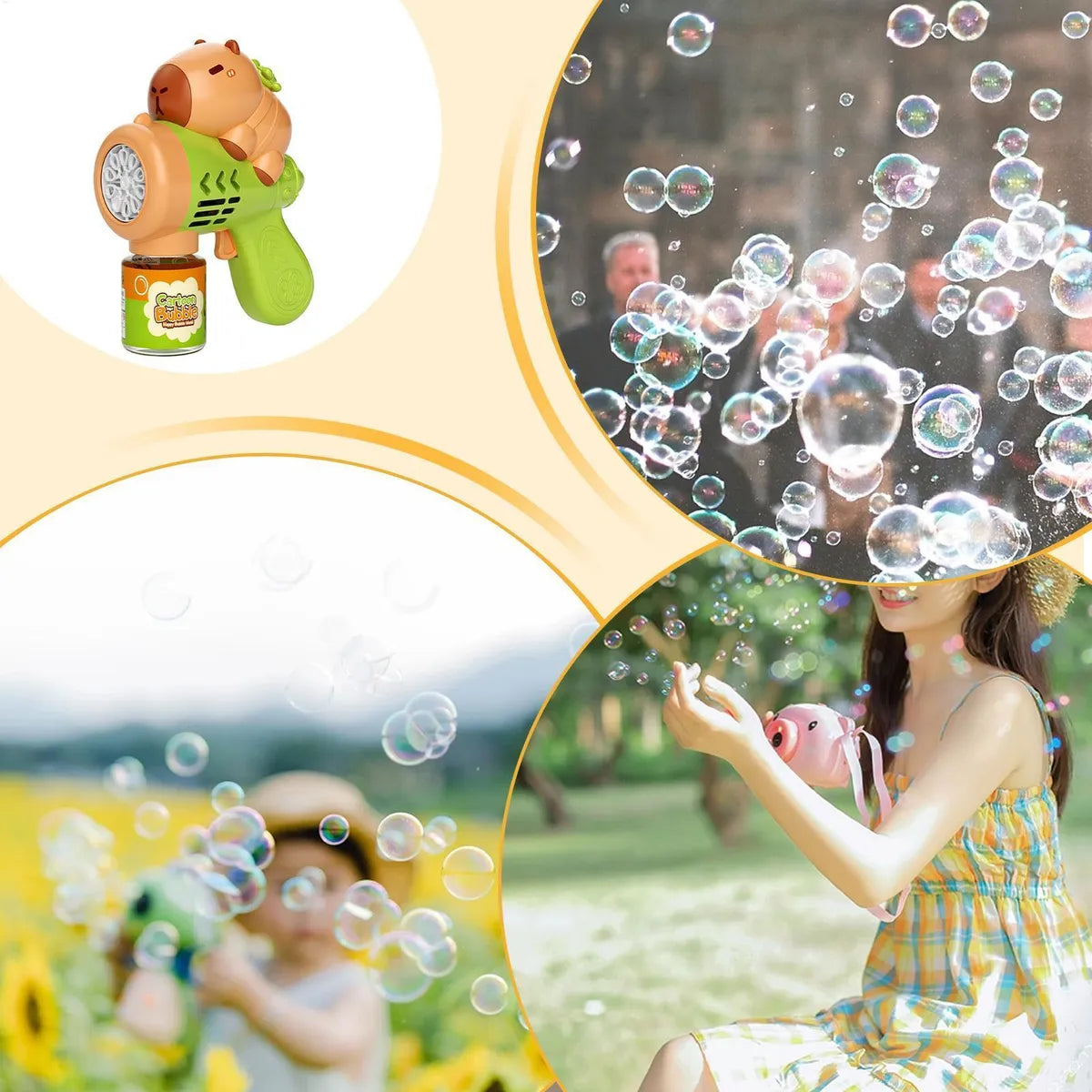 Juguetes Pistola de Burbujas Capibara Eléctrica | Juguete Infantil Automático