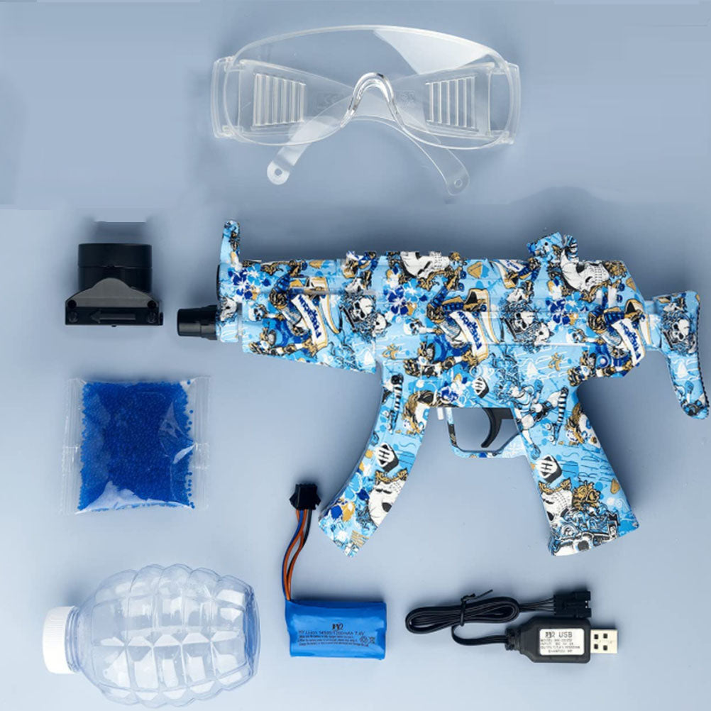 Juguettes Gel Blaster MP5 🔫 — Pistola de Hidrogel Eléctrica con Gafas y Batería