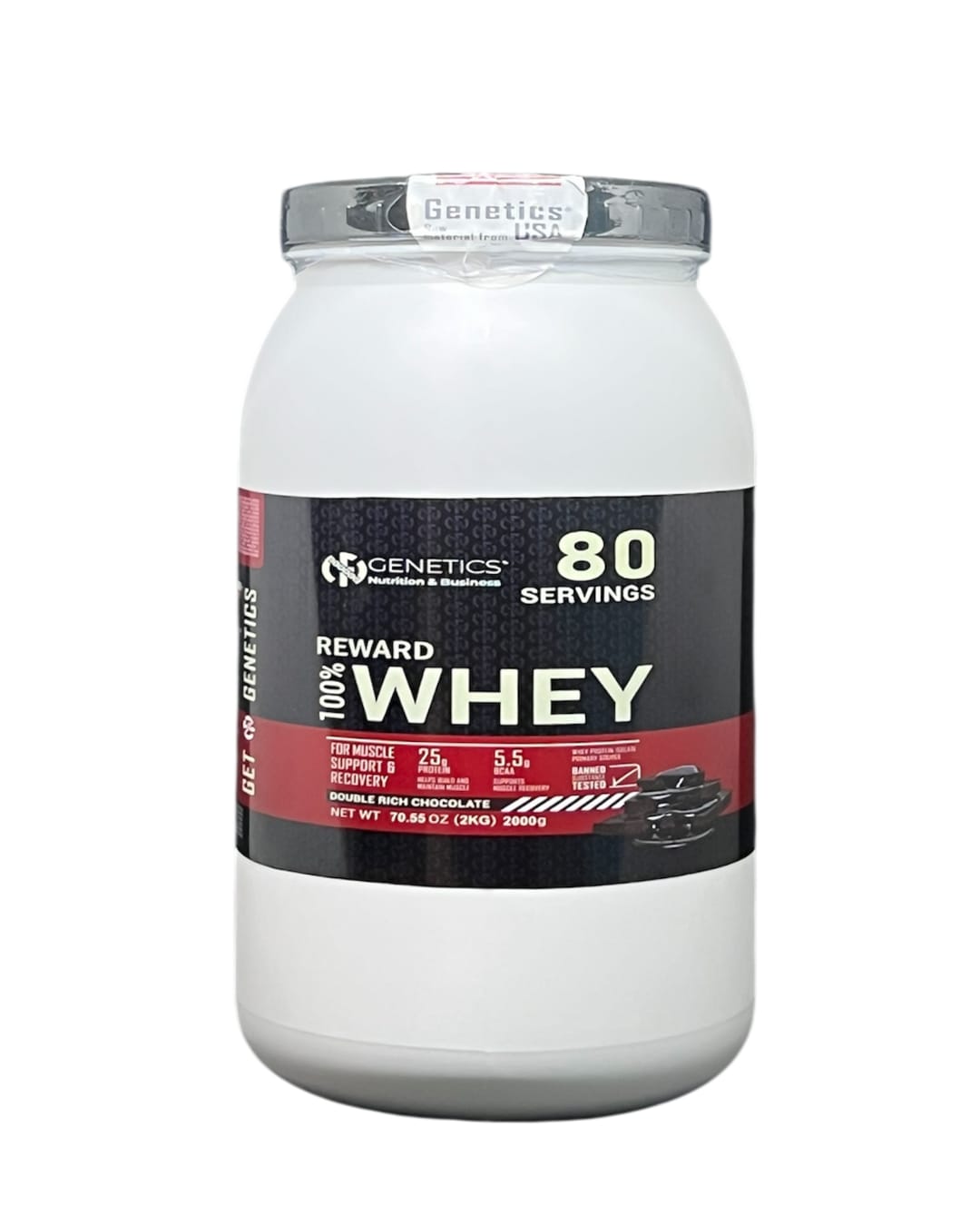Suplementos Proteína 100% Whey Concentrada Sabor Chocolate | BCAAs y Glutamina | 80 Servicios