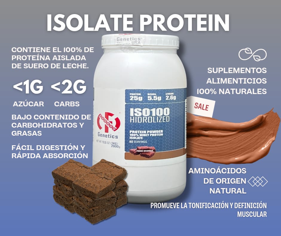 Suplementos Proteína ISO100 Whey Isolate | Máxima Pureza y Absorción | Bajo en Lactosa | 80 Servicios