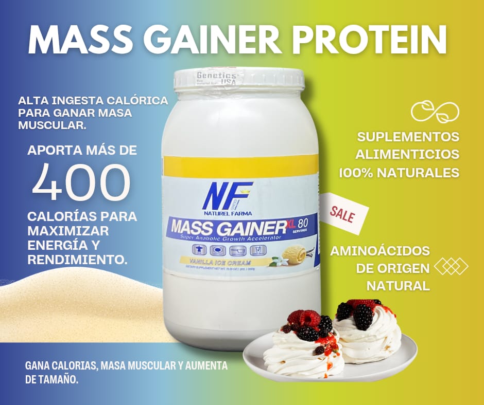 Suplementos Proteína Mass Gainer | Ganancia Muscular y Calorías | 80 Servicios