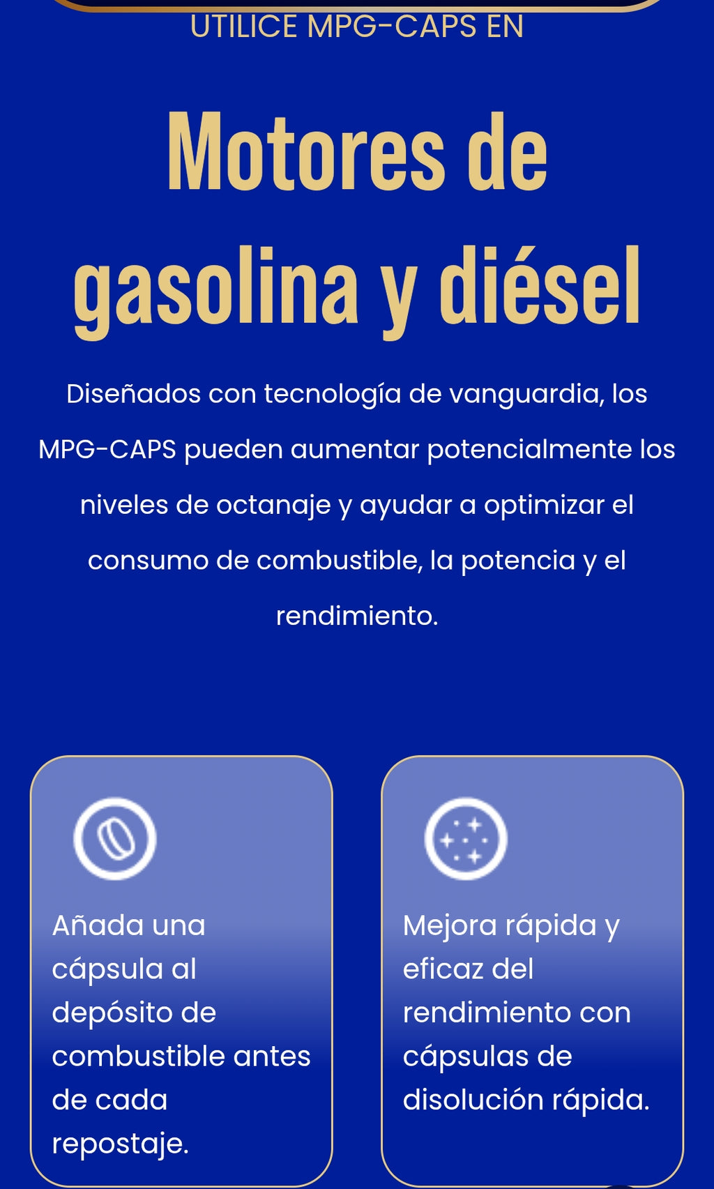 MPG-CAPS — Aditivo Combustible en Cápsulas | Nueva Fórmula | Blister / 5 unidades