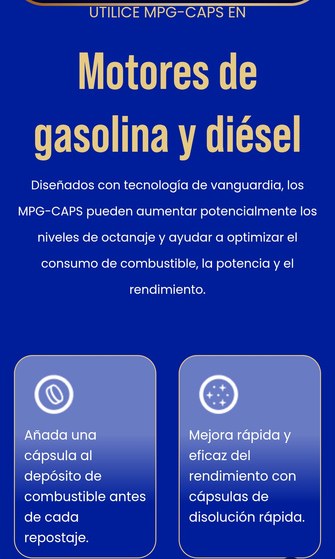MPG-CAPS — Aditivo Combustible en Cápsulas | Nueva Fórmula | Blister / 5 unidades
