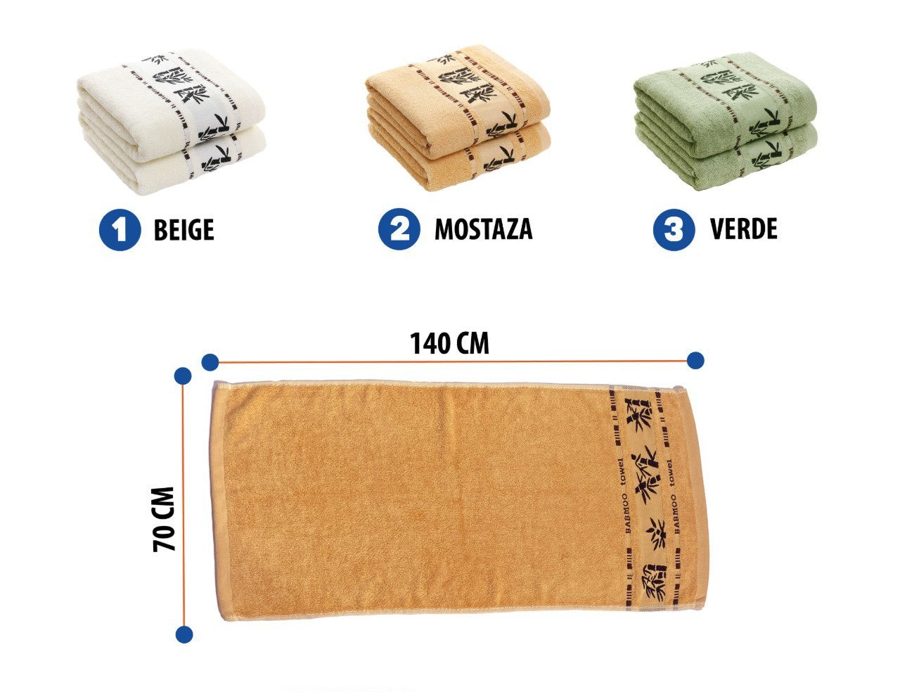 Hogar Toalla de Bambú Premium | Ultra Suave, Absorbente & Antibacteriana. unidad