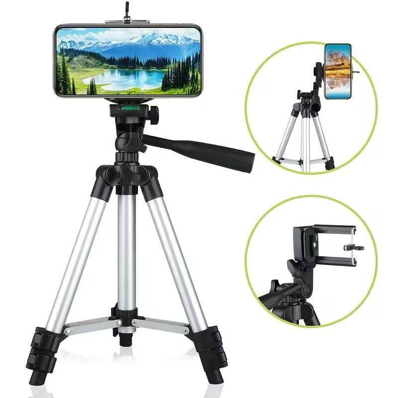 Cámaras Trípode Ajustable para Celular y Cámara con Cabezal Panorámico