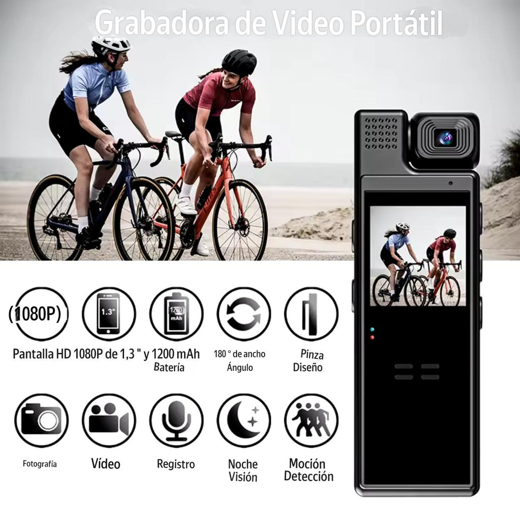 Cámara BODYCAM pantalla giratoria WiFi
