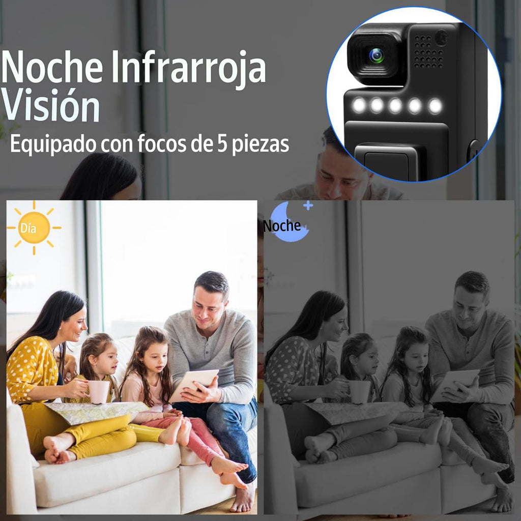Cámara BODYCAM pantalla giratoria WiFi