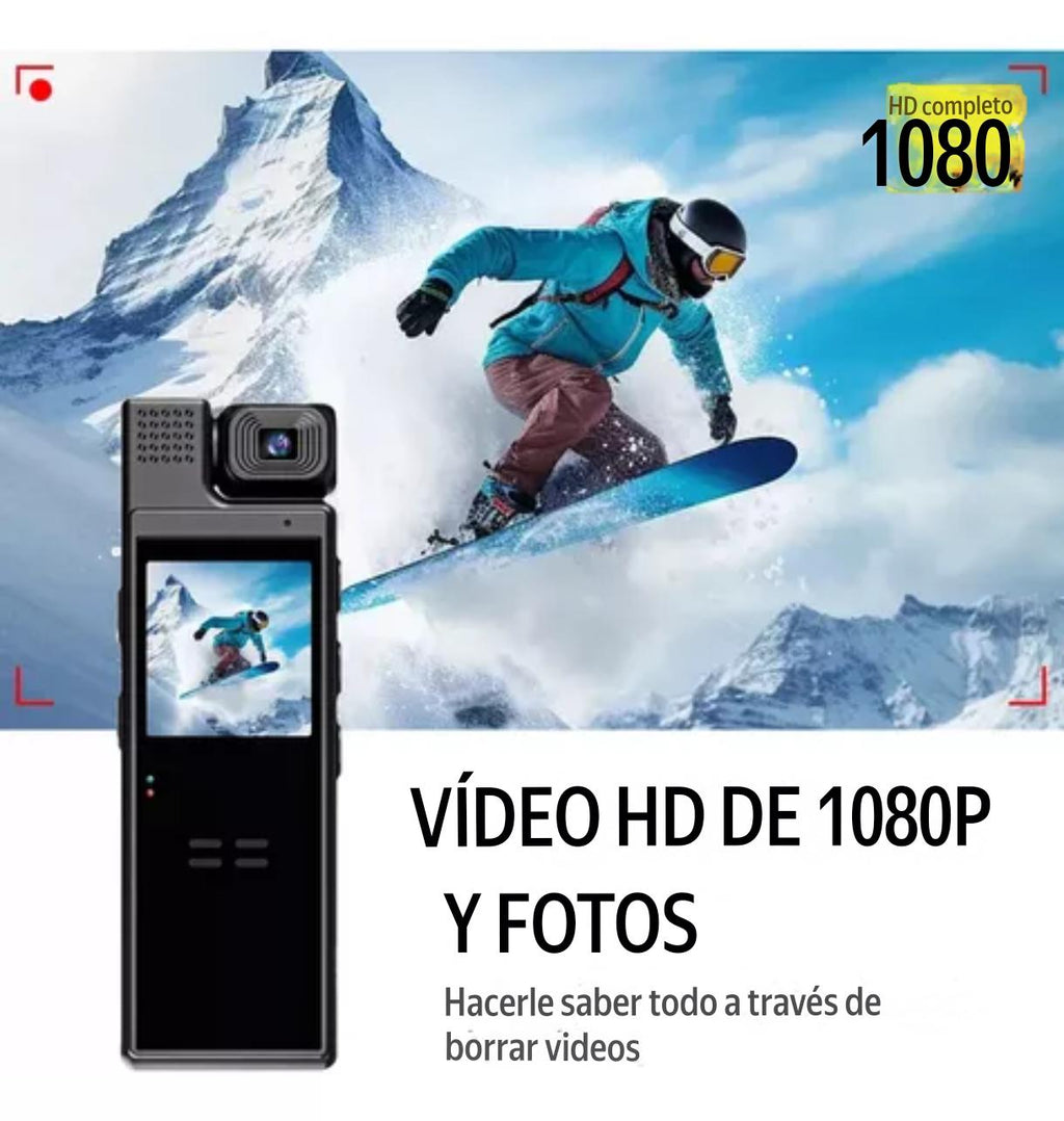 Cámara BODYCAM pantalla giratoria WiFi