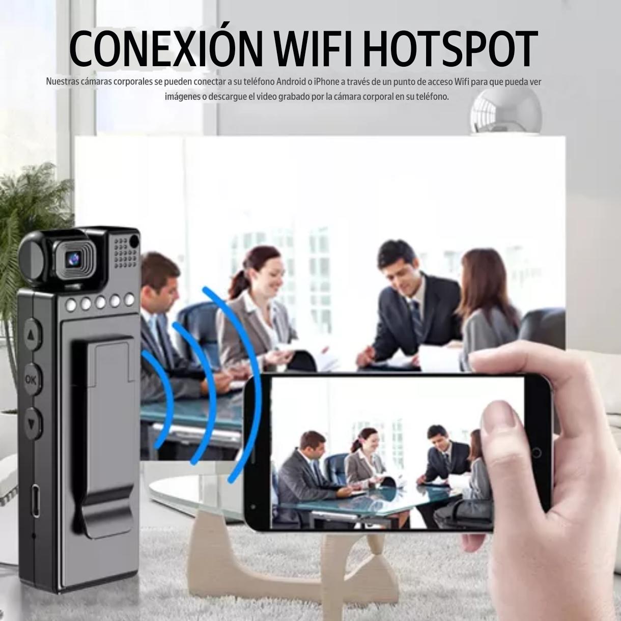 Cámara BODYCAM pantalla giratoria WiFi
