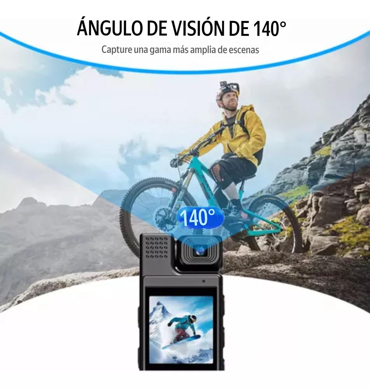 Cámara BODYCAM pantalla giratoria WiFi