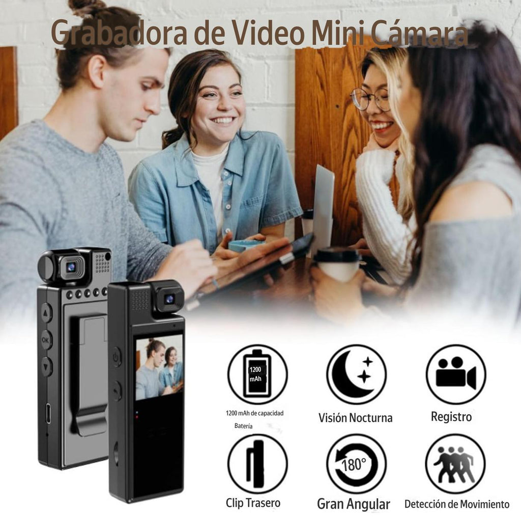 Cámara BODYCAM pantalla giratoria WiFi
