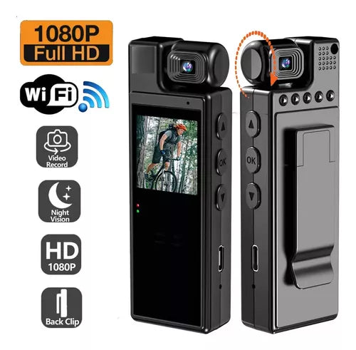 Cámara BODYCAM pantalla giratoria WiFi
