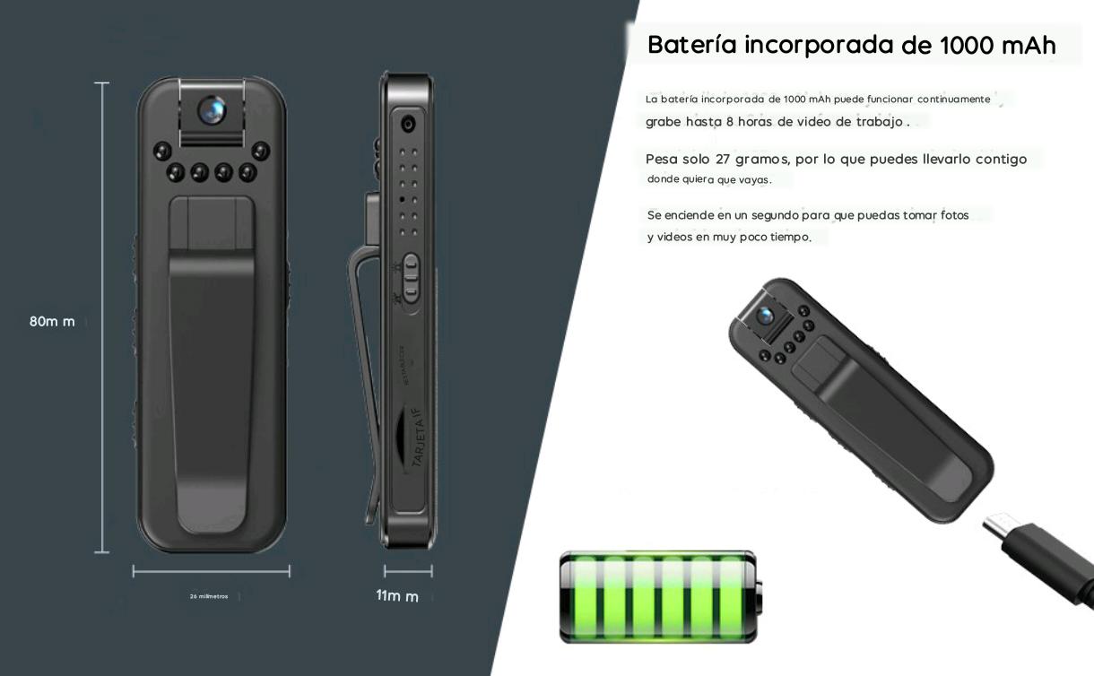 Cámara BODYCAM APP WiFi HD 1080P