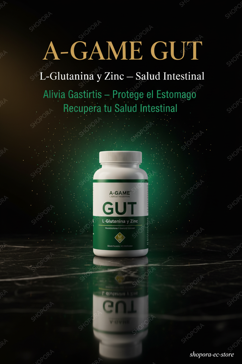 Suplementos A-Game Gut — L-Glutamina y Zinc | Salud Intestinal y Gastritis