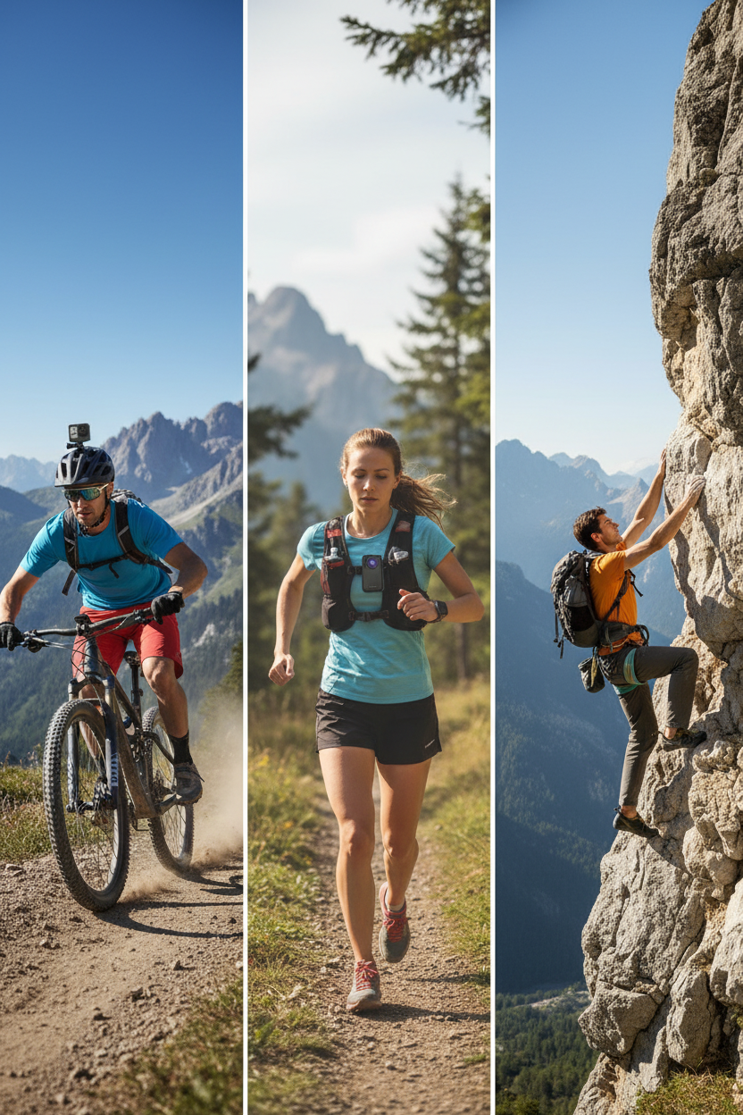 Deportistas usando la cámara