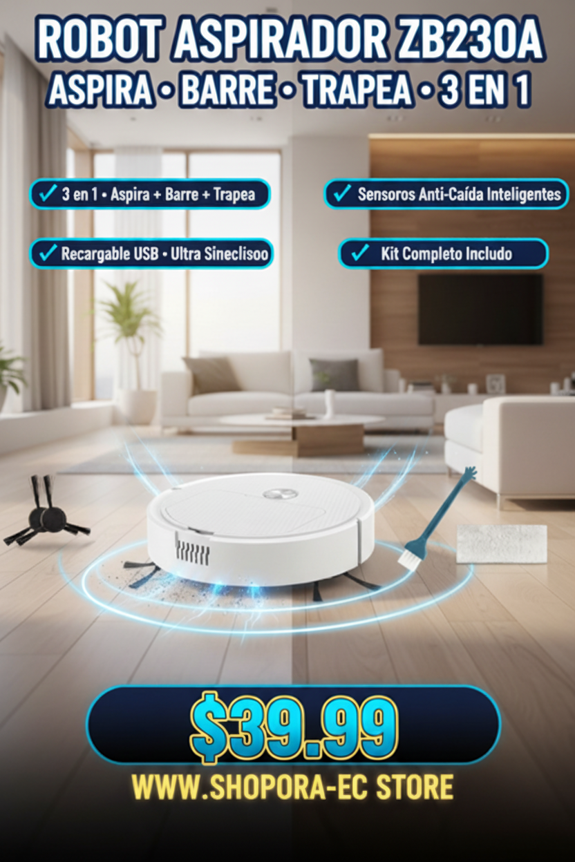 Anuncio Robot Aspirador ZB230A Automático 3 en 1 $39.99 SHOPORA