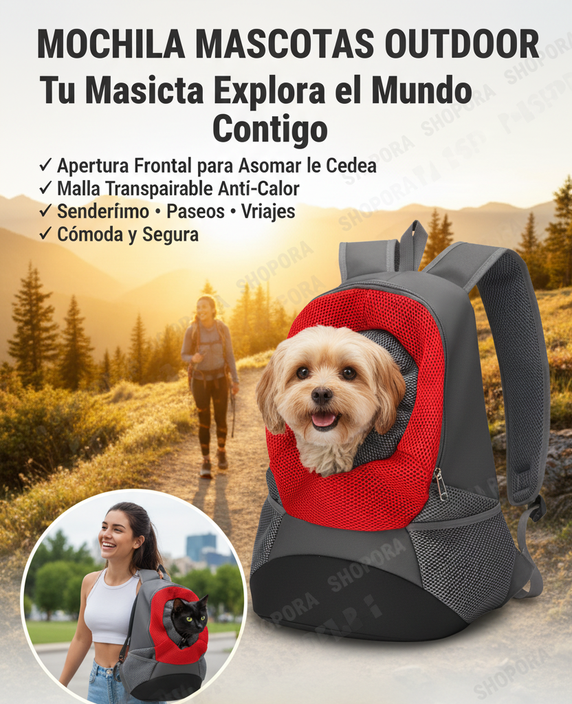 Mochila mascotas outdoor SHOPORA senderismo perro gato aventura