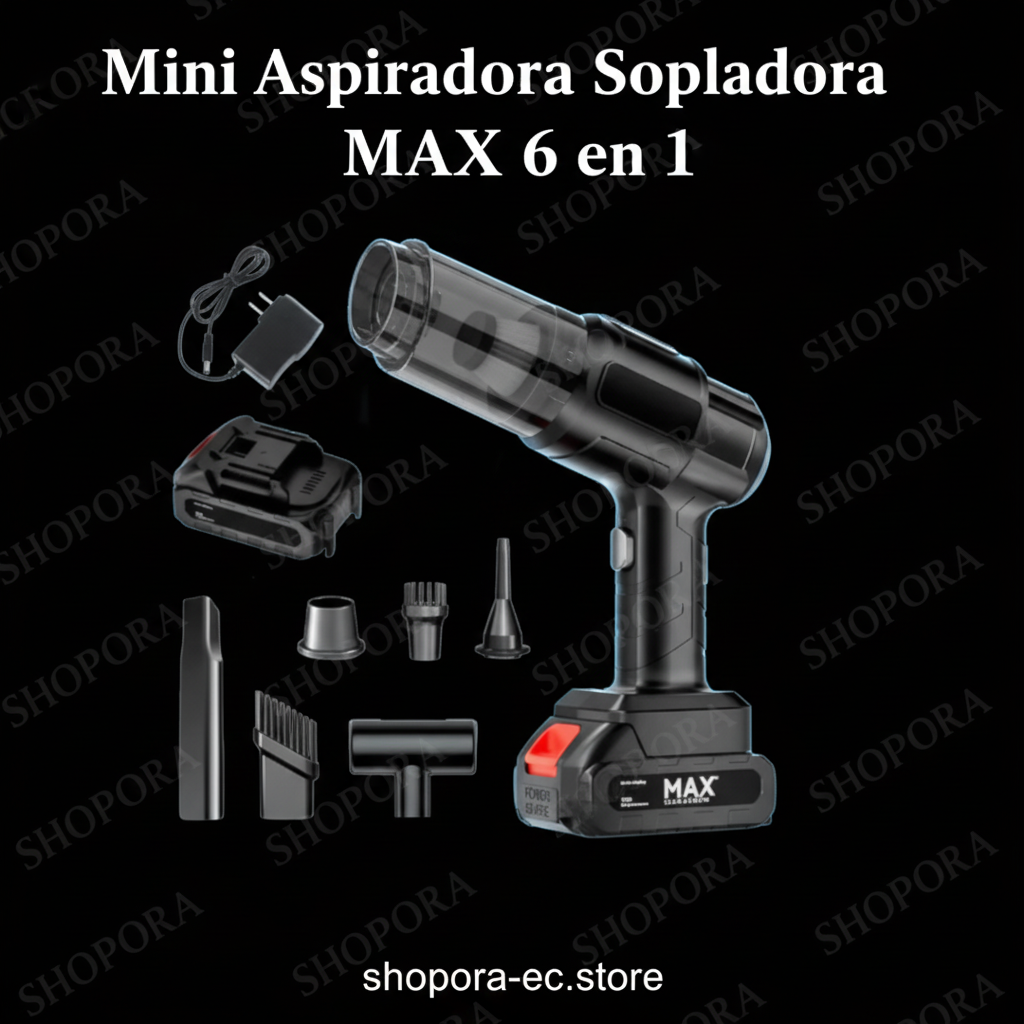Mini Aspiradora Sopladora Inalámbrica MAX 6 en 1 — Fotografía Premium SHOPORA