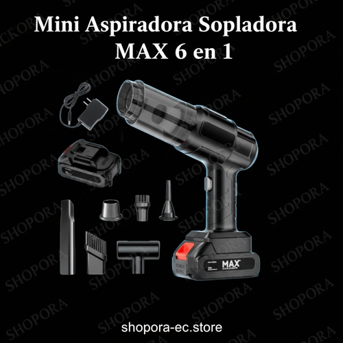 Mini Aspiradora Sopladora Inalámbrica MAX 6 en 1 — Fotografía Premium SHOPORA