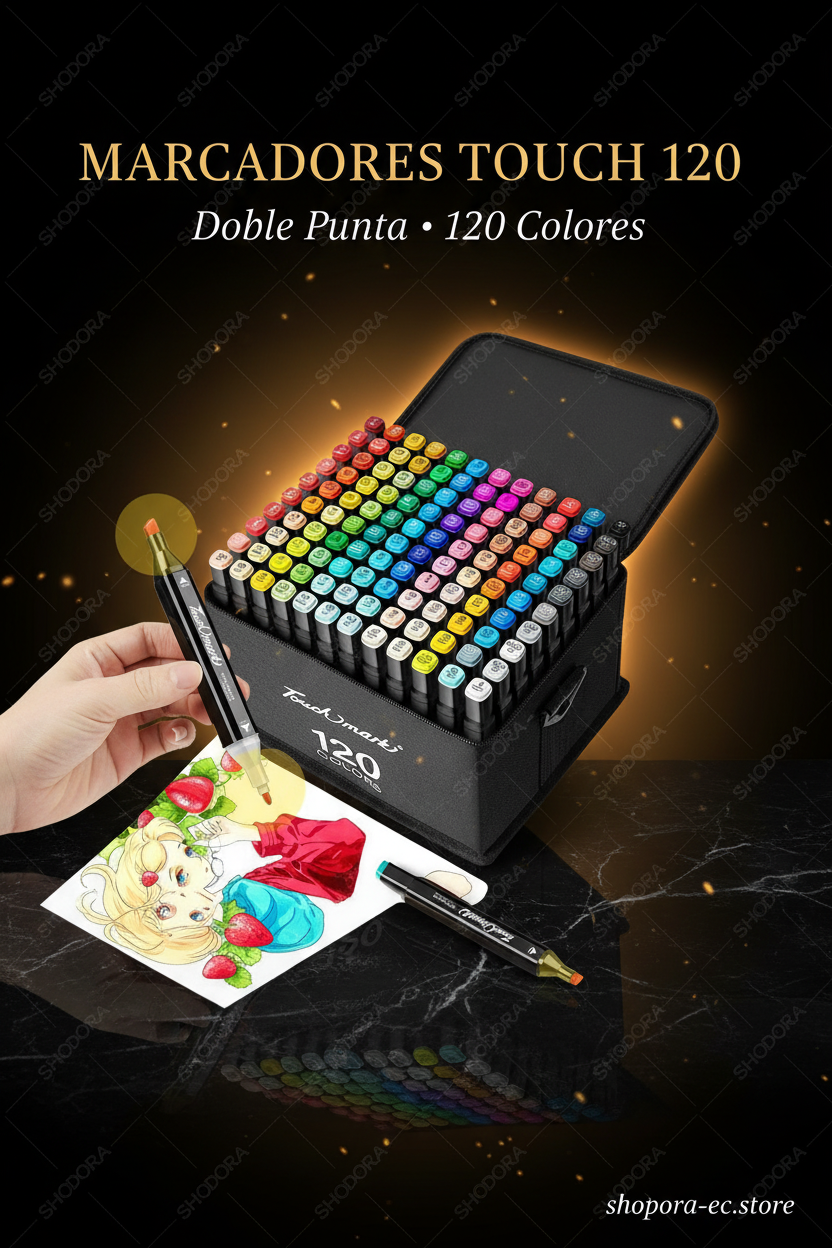 Marcadores Touch 120 Colores - Imagen Premium Dark Luxury