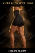 Short Sauna Modelador faja reductora efecto calor - imagen premium cinematográfica