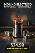 Anuncio Molino Eléctrico Multifuncional Acero Inoxidable $34.99 SHOPORA