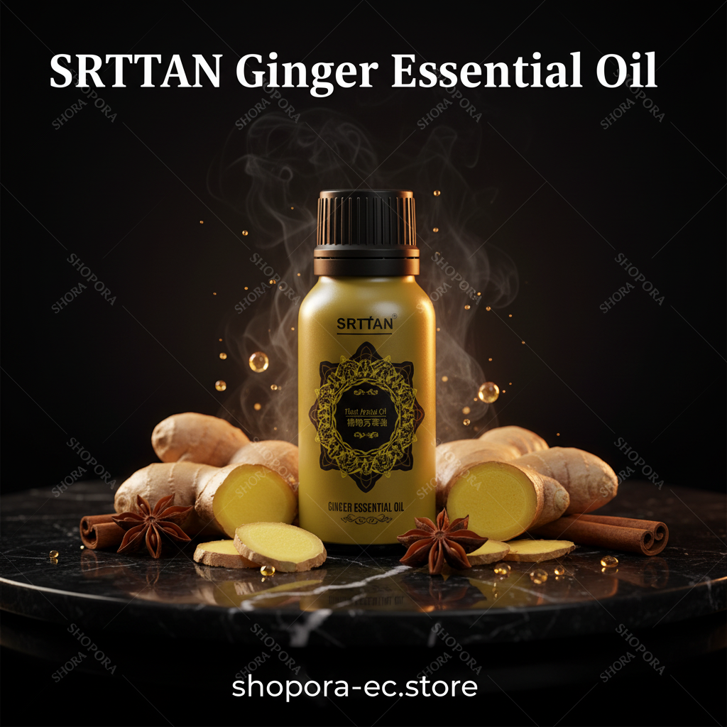 SRTTAN Ginger Essential Oil — Fotografía Premium de Lujo SHOPORA
