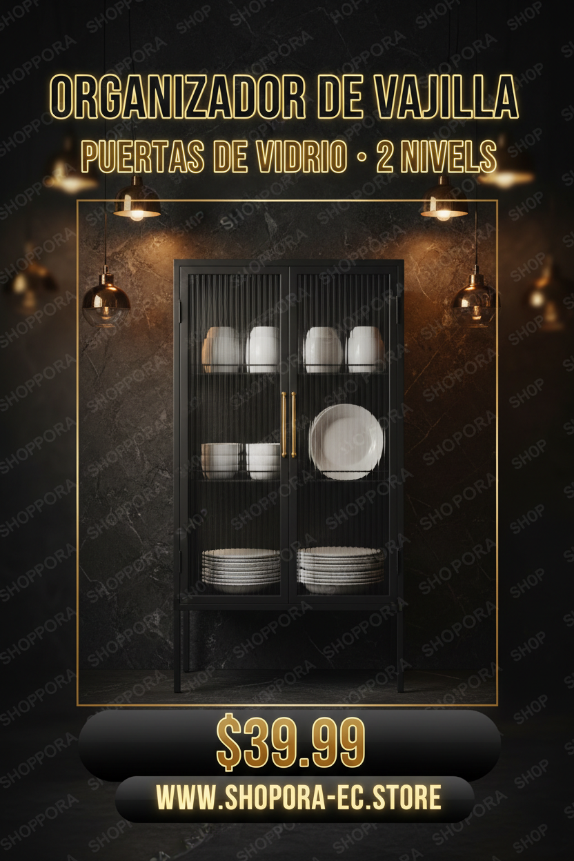 Anuncio Organizador Vajilla Puertas Vidrio 2 Niveles $39.99 SHOPORA