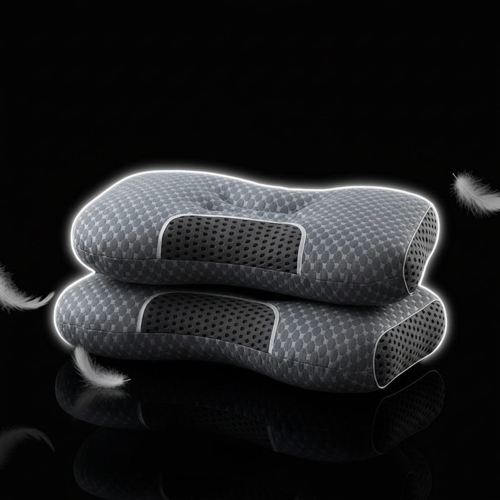 Almohada Ergonómica Cervical con Masaje - Foto Premium Fondo Oscuro