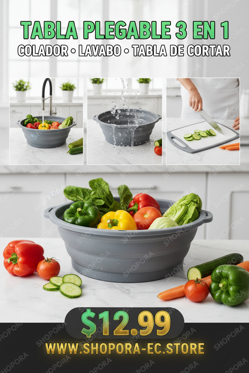 Anuncio Tabla de Cortar Plegable 3 en 1 $12.99 SHOPORA