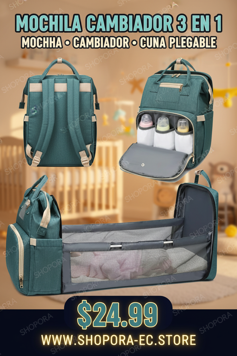 Anuncio Mochila Cambiador Bebé 3 en 1 Cuna Plegable $24.99 SHOPORA
