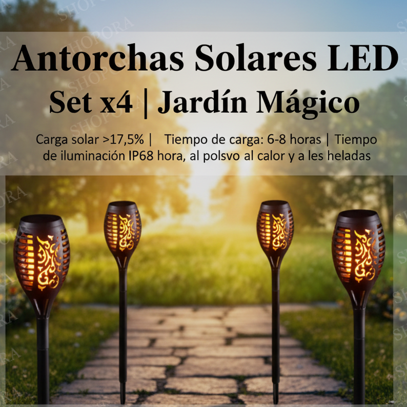 Antorchas Solares LED — Redes Sociales Instagram Facebook