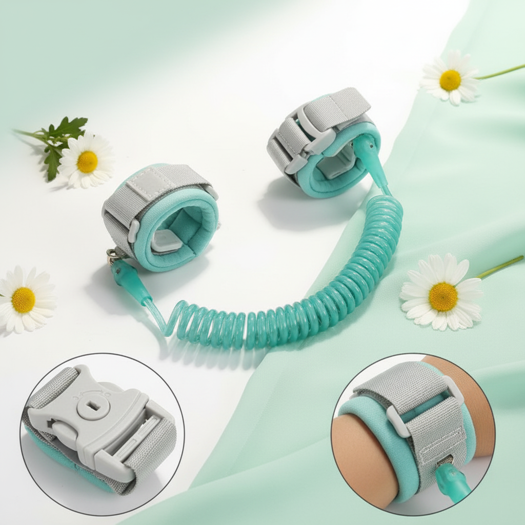 Pulsera Anti-Pérdida Seguridad Niños con Cable Retráctil y Llave - Foto Premium