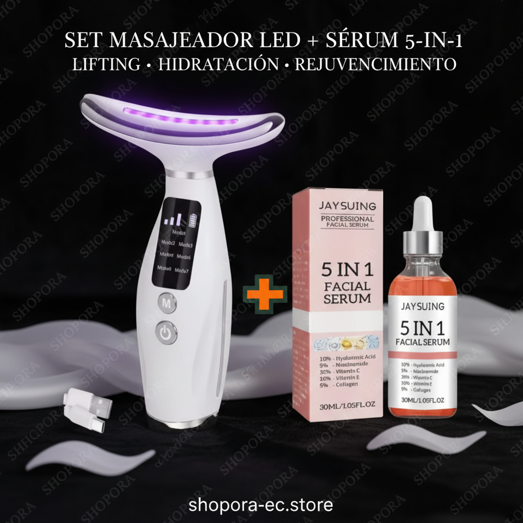 Set Masajeador LED + Sérum Jaysuing 5-in-1 — Fotografía Premium de Lujo SHOPORA