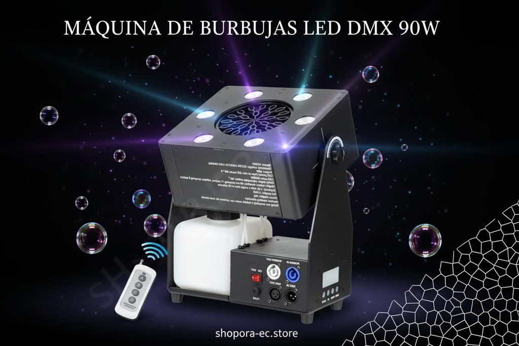 Máquina Profesional de Burbujas LED DMX 90W - Imagen Premium