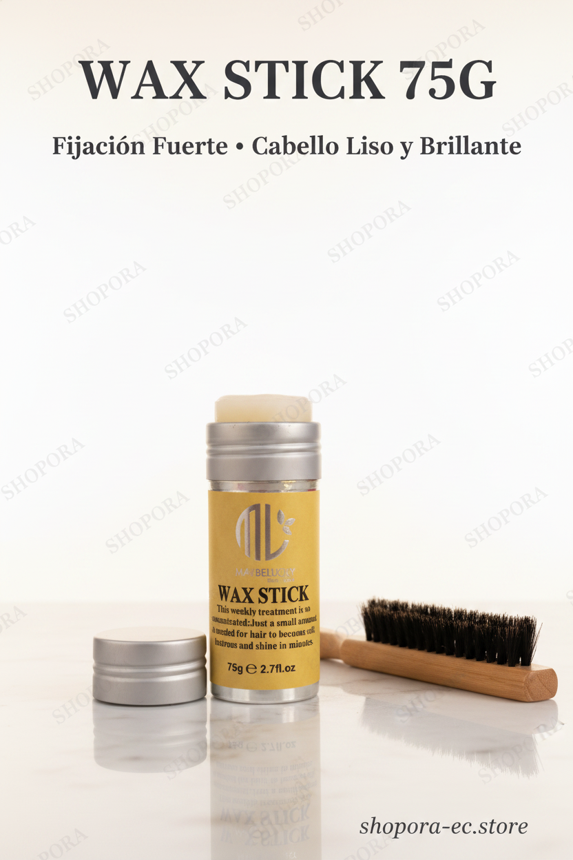 Wax Stick 75g SHOPORA barra cera capilar con cepillo madera premium