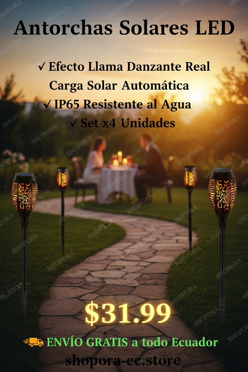 Antorchas Solares LED Jardín — Anuncio Cinematográfico $31.99