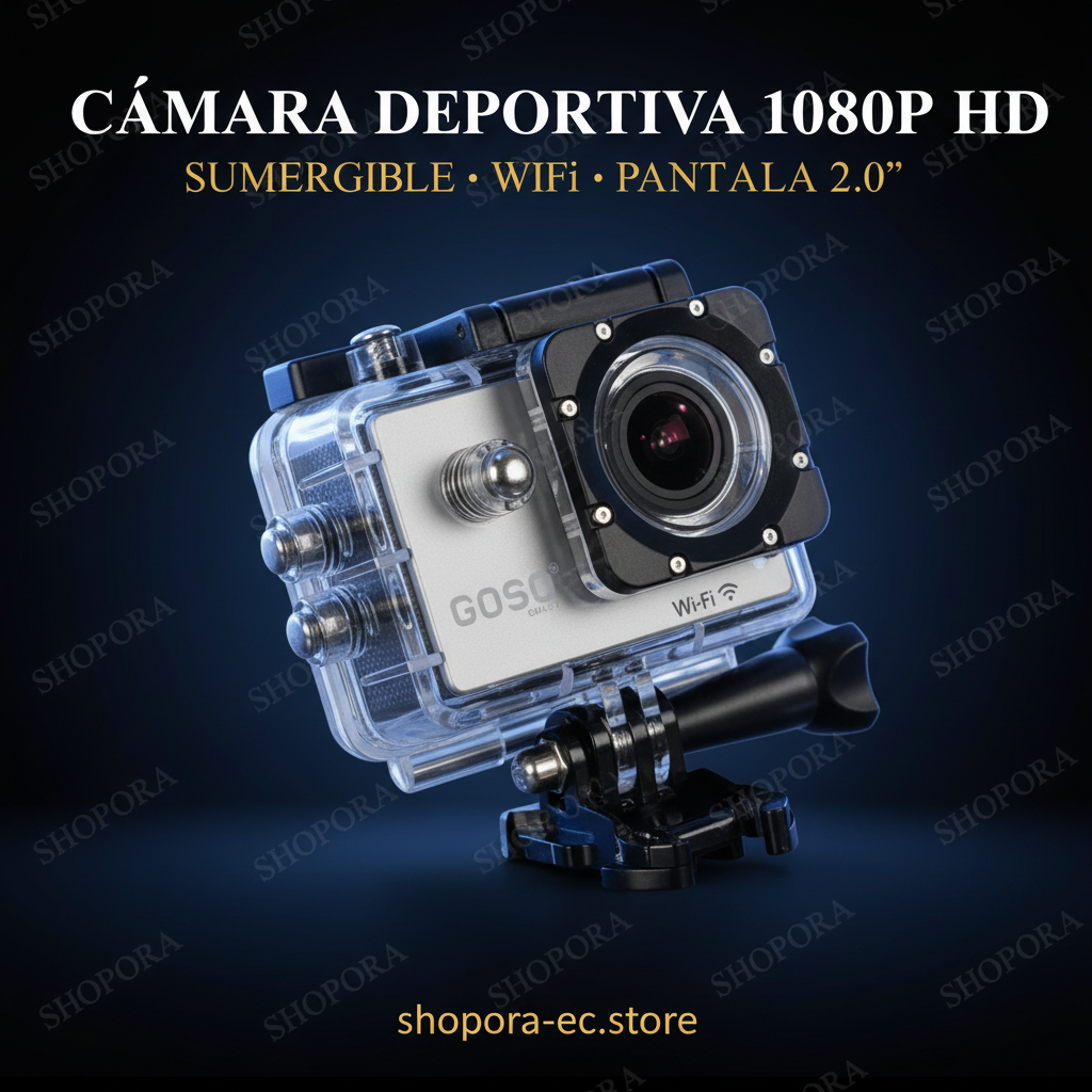 Cámara Deportiva 1080P HD SHOPORA - Imagen Premium