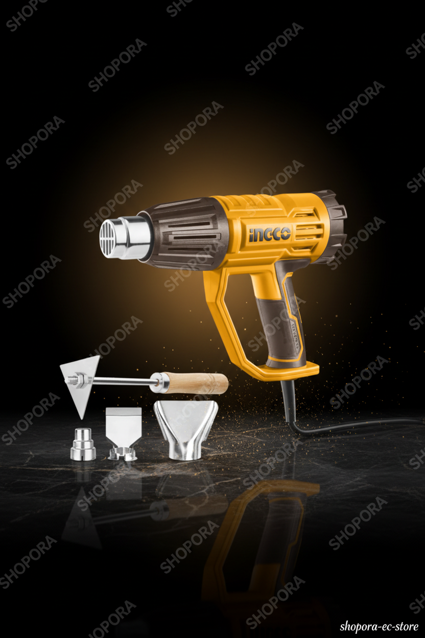 Herramientas Pistola de Calor 1600W INGCO | Temperatura Ajustable 50–550°C | Profesional