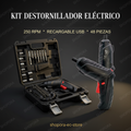 Herramientas Kit Destornillador Eléctrico Recargable Negro | Inalámbrico con Puntas & Estuche