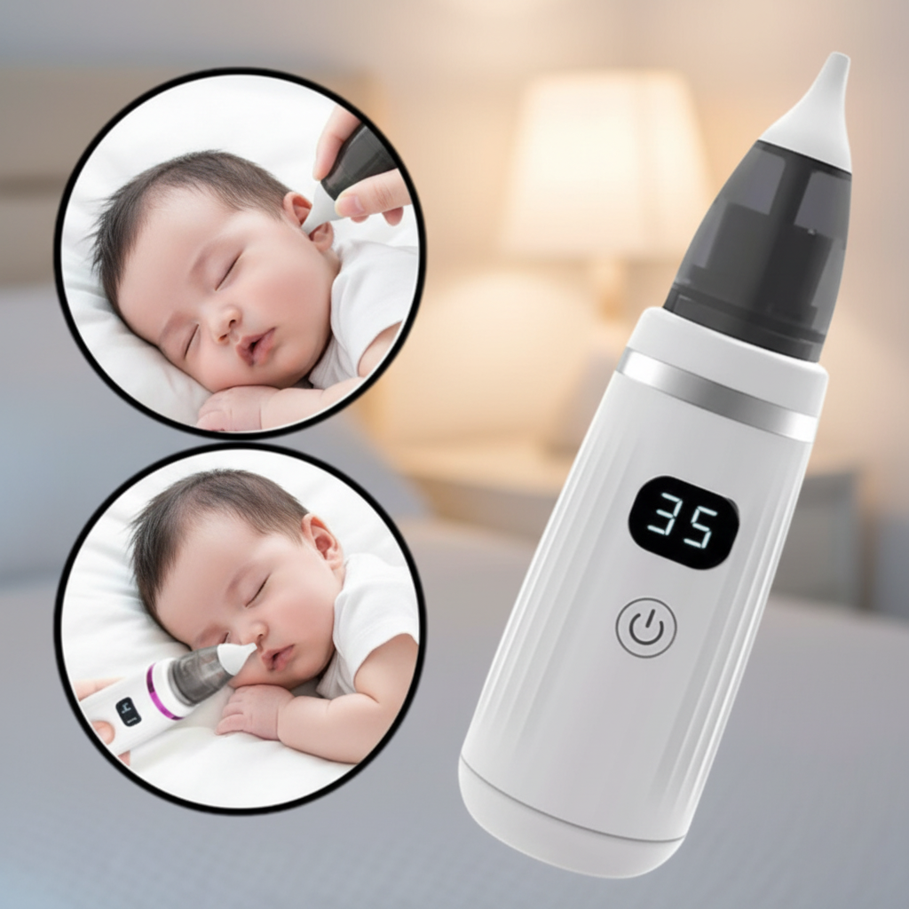 Mamá con aspirador nasal bebé 1